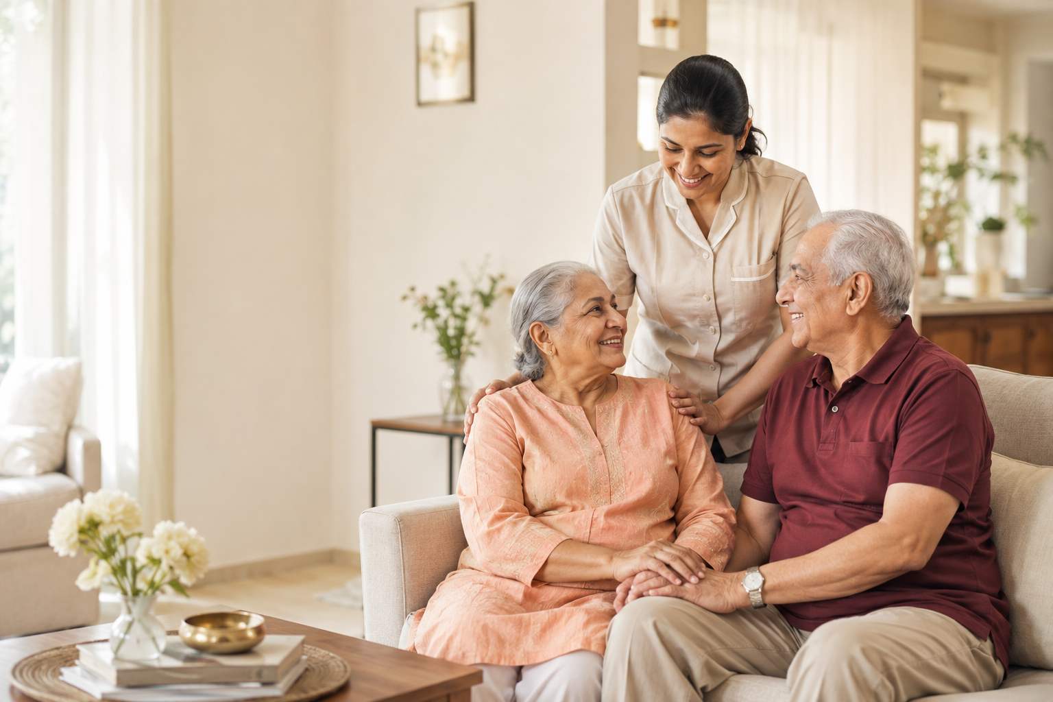 Family considering elder care